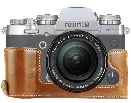 Fujifilm X-T3 PU Bőr Védőtok (Barna)