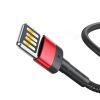 Baseus Cafule 2,4A 1 m-es Lightning USB-kábel (kétoldalas) (fekete és piros)