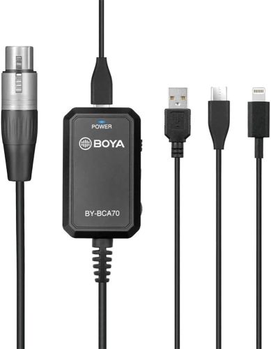 BOYA BY-BCA70 XLR - USB-A/ USB-C/ Apple Lightning (iOS) Átalakító-Adapter