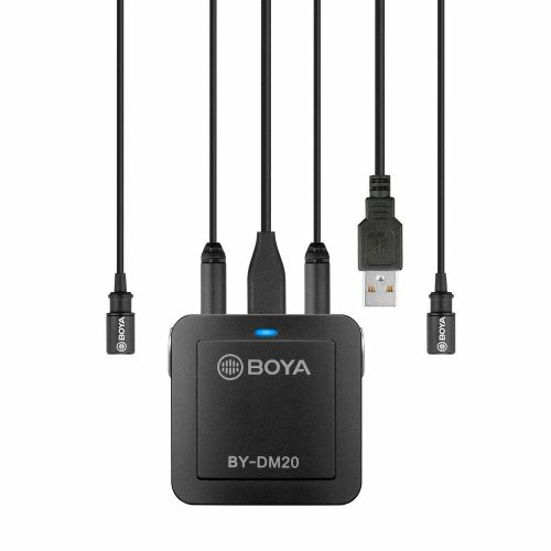 BOYA BY-DM20 Dual Két-csatornás Rögzítő Mikrofon készlet - Lavalier Kit