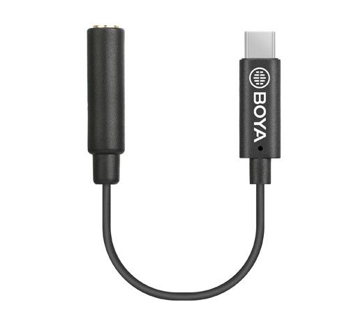 BOYA BY-K4 3.5mm TRS Jack (Female) – USB-C (Type-C Male) Audio adapter, átalakító kábel