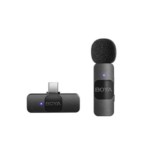 BOYA BY-V1 Ultra-kicsi 2.4GHz Vezeték nélküli Mikrofon Kit (USB-C / PC-Android csatlakozás)| 1+1