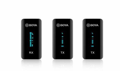 BOYA BY-XM6-S2 2,4 GHz-es Ultra-kompakt Vezeték-nélküli Mikrofon-rendszer 2+1