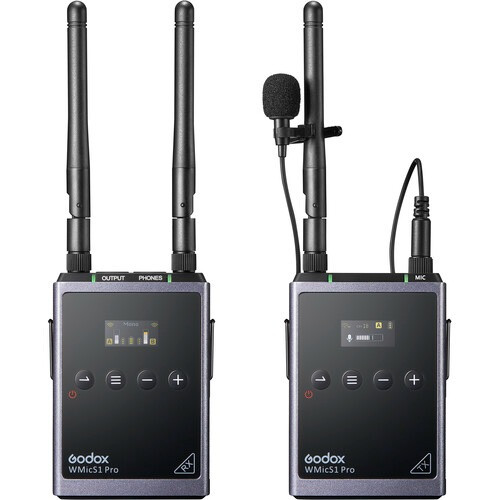 Godox WMicS1 Pro-Kit1 UHF Mikrofon Rendszer -Vezetéknélküli Mic |1+1