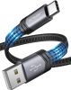 JSAUX 3A 60W USB-A (Type C) Gyorstöltő Adat-Kábel (Type-A-Type-C) [Szürke, 2m]