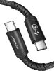 JSAUX USB-C (Type C) 60W Gyorstöltő Adat-Kábel (Type-C-Type-C) - lapított kábel [Fekete, 2m]