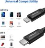 JSAUX USB-C (Type C) - Apple Lightning Átalakító-kábel Adapter [Fekete, 1,2m]