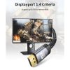 JSAUX 4K DisplayPort 1.2 Kábel (4K / 2K@165Hz) [Szürke, 2m]