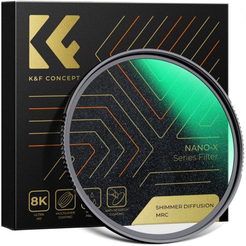 K&F Concept 72mm Shimmer-Diffusion Microfény Szűrő - Nano-X Microlight Csillag Filter