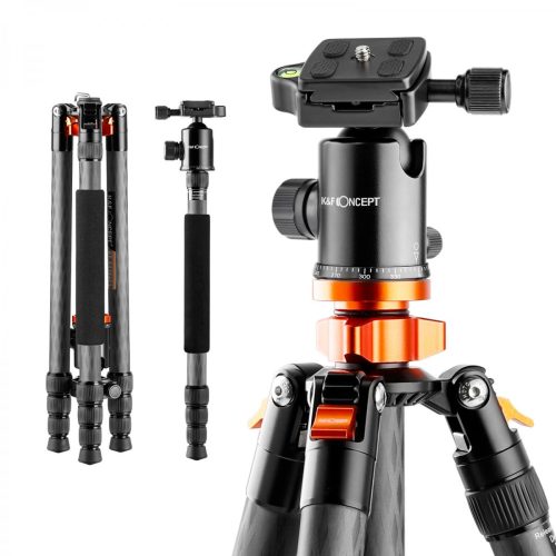 K&F Concept D284C2+BH-28 Carbon-Fiber Szénszálas Tripod/ Monopod (164/ 170cm Állvány)