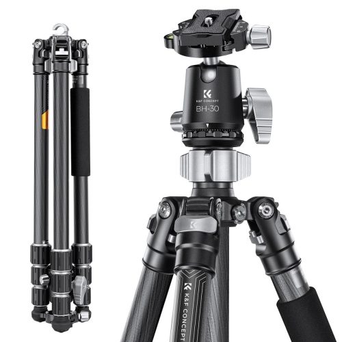 K&F Concept X254C4+BH-30 Carbon-Fiber Szénszálas Tripod/ Monopod (172/ 181cm Állvány)