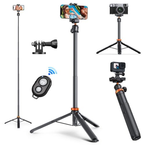 K&F Concept Okostelefon Akciókamera Kamera Monopod Selfie Tripod -158cm Bluetooth Állvány (MS04)