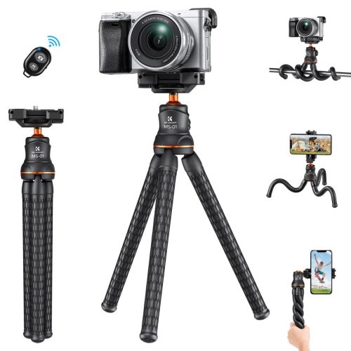 K&F Concept 2in1 Okostelefon és Kamera Flexibilis Octopus Mini-Tripod -Bluetooth Állvány (MS01)