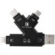 K&F Concept 4in1 USB/ Type-C/ MicroUSB/ Apple Lightning SD, MicroSD, TF Kártyolvasó