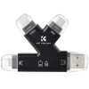 K&F Concept 4in1 USB/ Type-C/ MicroUSB/ Apple Lightning SD, MicroSD, TF Kártyolvasó