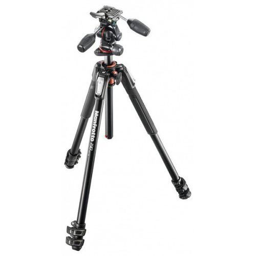 Manfrotto 190XPRO kit alu 3 szekciós állvány horiz. oszloppal + 3D fej (173cm)