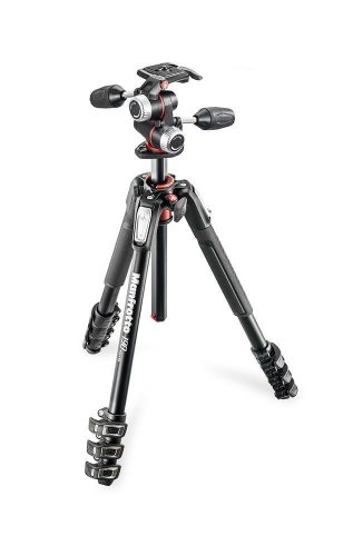 Manfrotto 190XPRO Alumínium 4 szekciós állvány horizontális oszloppal + 3D fej (173cm)