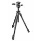 Manfrotto 290 Dual Alumínium 3 szekciós állvány 90° oszloppal + 3D fej (175cm)