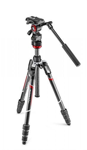 Manfrotto Befree Live kit karbon állvány tekerős lábzár+video fej