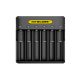 NITECORE Q3 24W 2A Univerzális Töltő 6X (AA AAA 10440 14500 18700 21700 22650 25500 26500 26650 26700)