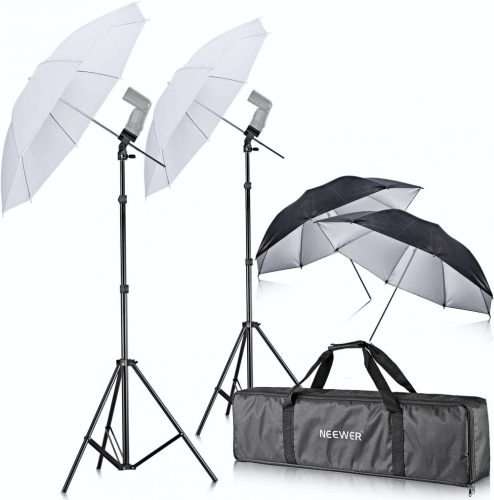 NEEWER Dupla 84cm Fotós Ernyő & Állvány Kit - 2db Diffuzor Reflektor Ernyő Set