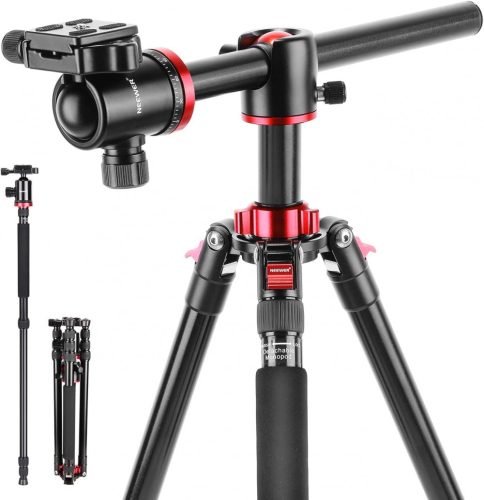 NEEWER Alumínium Horizontális Tripod/ Monopod (191cm Állvány) + Ballhead-fej (Fekete)