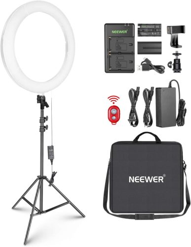 NEEWER 45cm LED Körfény - 3200-5600K Körlámpa Ringlight 200cm Állvánnyal