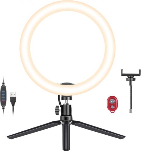 NEEWER 25cm LED Körfény - Mini-Asztali 3200-5500K Körlámpa Ringlight