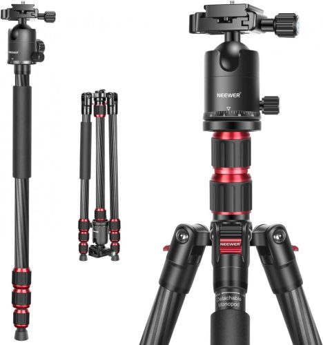 NEEWER NW-79 Carbon Fiber Szénszálas Tripod/ Monopod (200cm Állvány) + Ballhead-fej