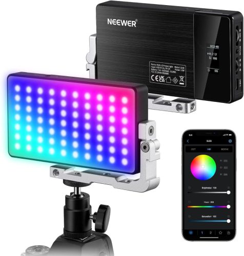 NEEWER LS90 RGB LED Színes Videó Lámpa - 1700 LUX 2500-10.000K HSI RGB 4300mAh Fotó Fény 