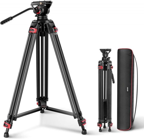 NEEWER GM88 Aluminium Video-Tripod (189cm Állvány) + Video-Fluid Fej