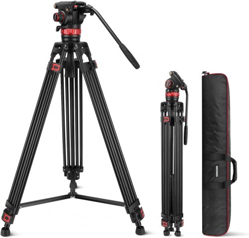 NEEWER TP75 Aluminium Video-Tripod (187cm Állvány) + Video-Fluid Fej