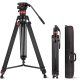 NEEWER TP75 Aluminium Video-Tripod (187cm Állvány) + Video-Fluid Fej