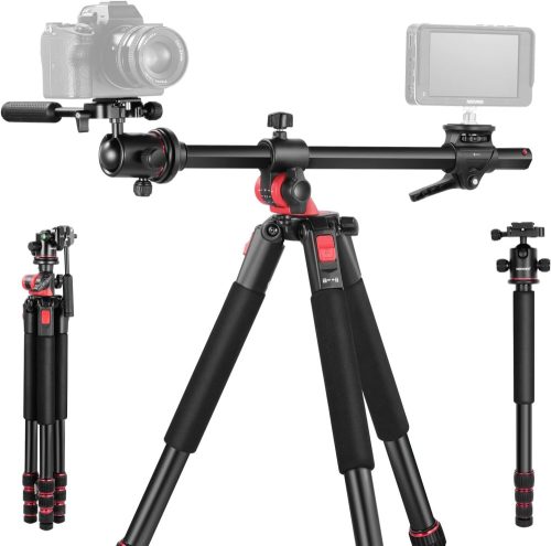 NEEWER Alumínium Horizontális Tripod/ Monopod (187cm Állvány) + Ballhead-fej (Fekete)