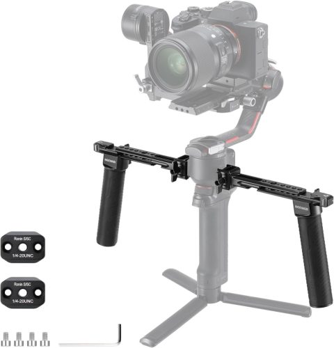 NEEWER Kétfogantyús Gimbal-tartó Kit -DJI RS, Ronin, NATO 1/4" 3/8" Stabilizátor Markolat (2db)