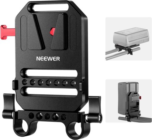 NEEWER V-Mount Kamera-Rig Rögzítő -V-Lock Dual 15mm Rúd & 1/4"-es Akkumulátortartó Rögzítő Rig-Cage-hez (ST43)