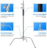 NEEWER 320cm C-Stand Stainless Steel (320+128cm) -Fém Studióállvány C-Állvány & Reflektor Kar