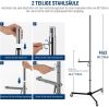 NEEWER ST003 224cm Rozsdamentes Acél Stúdió Állvány -Pistol-Gripes Guruló Stainless Steel 1/4", 5/8", Spigot Stand