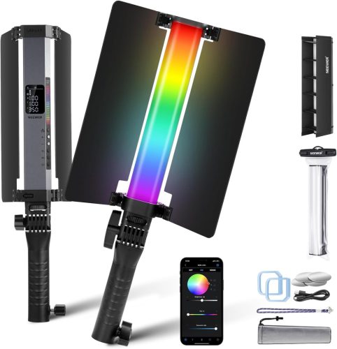 NEEWER RGB-1 LED Videó-cső Lámpa Fényterelővel -3200-5600K RGB-Színes CRI98+ 6400mAh Led Tube