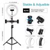 PULUZ 26cm RGB Színes LED Körfény körlámpa Ringlight + 110cm tripod állvány