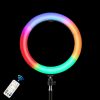 PULUZ 26cm RGB Színes LED Körfény körlámpa Ringlight + 110cm Tripod Állvány