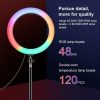 PULUZ 26cm RGB Színes LED Körfény körlámpa Ringlight + 110cm Tripod Állvány