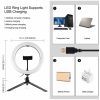 PULUZ 26cm RGB Színes LED Körfény körlámpa Ringlight + Mini-Tripod Állvány