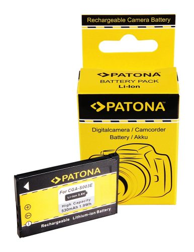 PATONA Akkumulátor  Panasonic CGA-S003E SA-SA30 SV-AS10 SV-AV50 SV-AV50A SV-AV50S SV-AV50A SV-AV50S