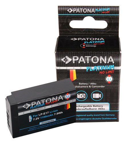 PATONA Platinum Canon LP-E17 LPE17 akkumulátor 1000 mAh - Canon EOS RP M5 M6 77D 200D 750D 760D