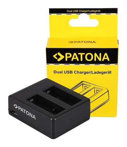 PATONA USB Dupla töltő  SJCAM SJ4000 SubTig3 Rollei Actioncam 220 300 300 300 Plus 310 330 415 416 426 inkl. Micro-USB kábel