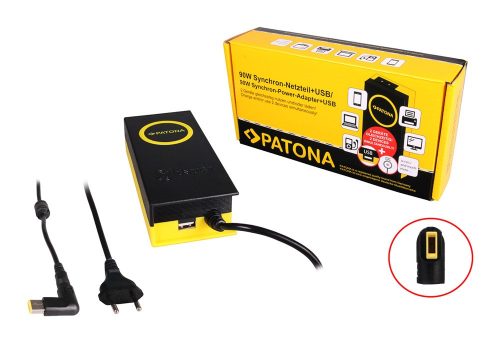 PATONA 90W szinkron adapter 11x4,5x12mm 20V USB kimenettel 2,1A