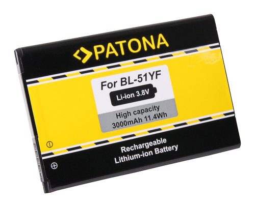  PATONA akkumulátor  LG DS1402, G4, G4 Dual SIM, G4 Dual-LTE, H810, H811, H815T, H8185K, H8185K, H818N, H818P, H818T, H819, LS991, VS986 BL-51YF, BL51YF, EAC62858501