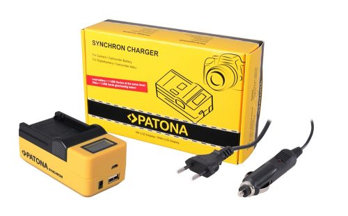 PATONA Synchron USB töltő  Canon BP508 BP-508 BP512 LCD kijelzővel