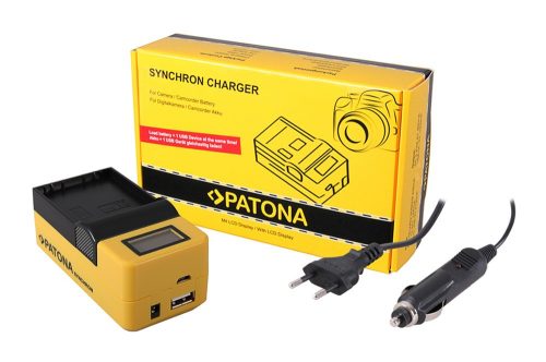 PATONA Synchron USB töltő  Olympus BLH1 BLH-1 LCD kijelzővel